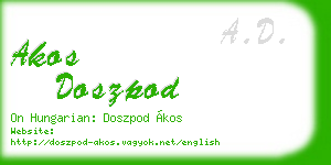 akos doszpod business card