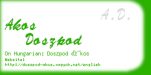 akos doszpod business card